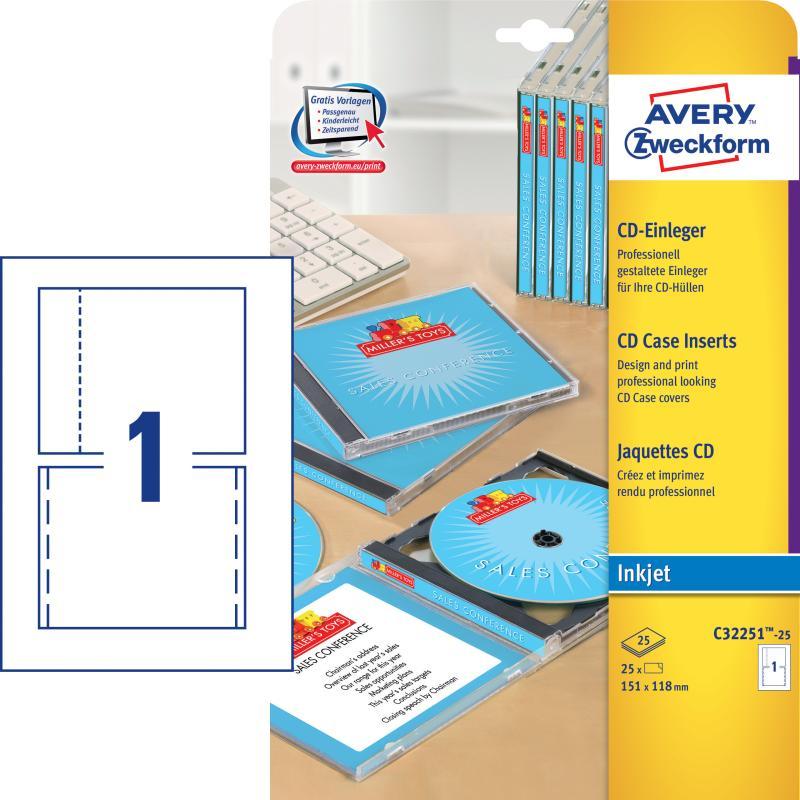 Avery mikroperforált CD tokbeté 151 x 118 mm