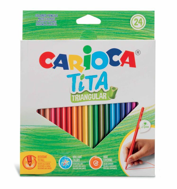Carioca színes ceruza háromszögű vékony Tita 24 db-os