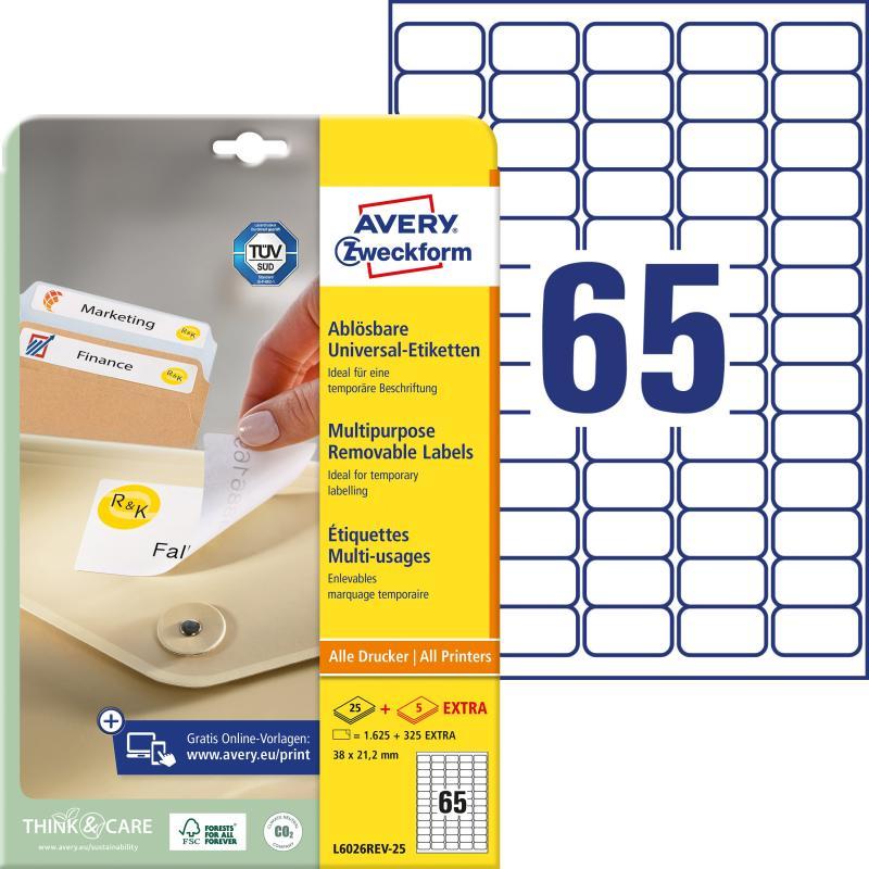 Avery univerzális visszaszedhető címke 38,1 x 21,2 mm