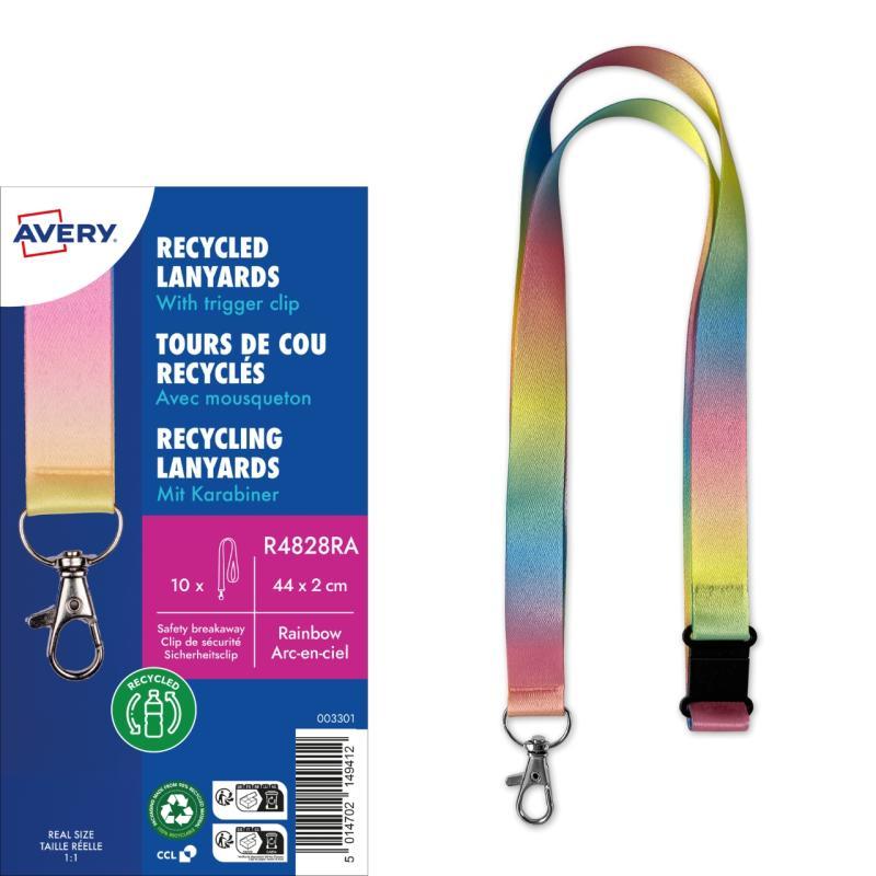 Avery nyakpánt újrahasznosított, 20 x 440 mm, 10 db - szivárvány