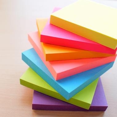 Stick\'n öntapadó jegyzettömb 76x76 mm, 100 lap - neon sárga