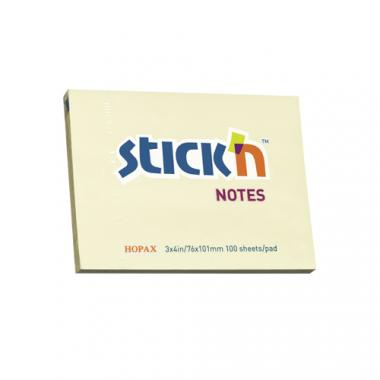 Stick'n öntapadó jegyzettömb 76x101 mm, 100 lap - pasztell sárga