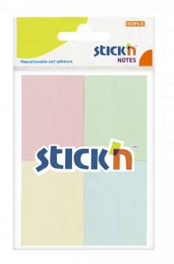 Stick'n öntapadó jegyzettömb 38x51 mm, 4x50 lap - pasztell színek