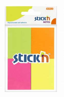 Stick'n öntapadó jegyzettömb 38x51 mm, 4x50 lap - neon színek