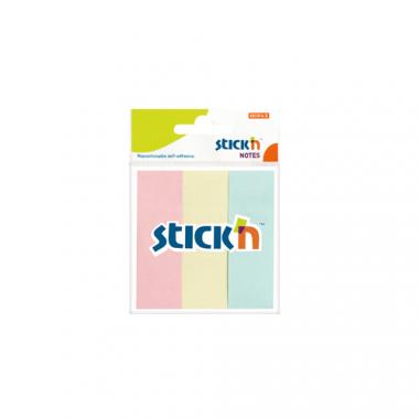 Stick'n öntapadó jegyzettömb 76x25mm, 3x50 lap - pasztell színek