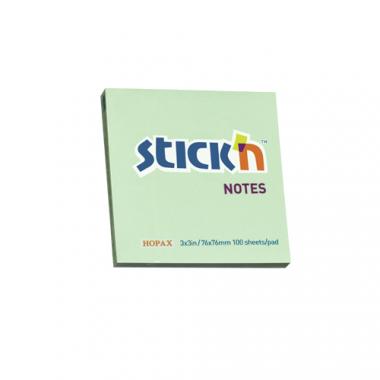 Stick'n öntapadó jegyzettömb 76x76 mm, 100 lap - pasztell zöld