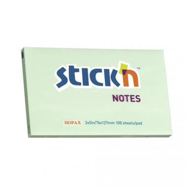 Stick'n öntapadó jegyzettömb 76x127 mm, 100 lap - pasztell zöld