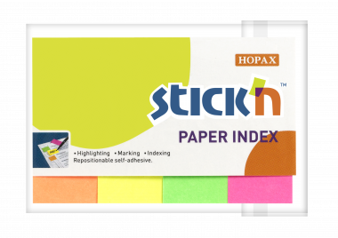Stick'n oldaljelölő papír 50x20 mm, 4x50 lap - neon színek