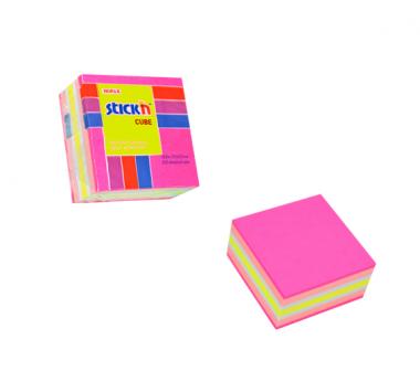Stick'n öntapadó jegyzettömb 51x51 mm, 250 lap - neon pink mix