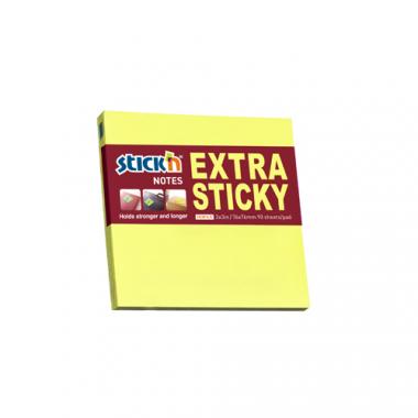 Stick'n öntapadó jegyzettömb Extra Sticky 76x76 mm, 90 lap - neon sárga