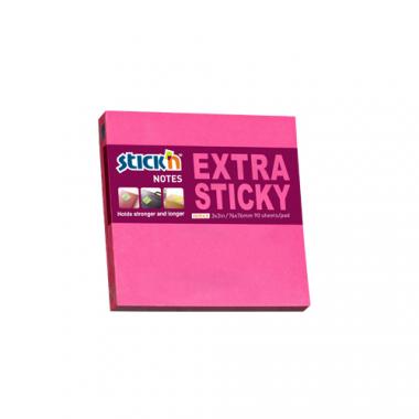 Stick'n öntapadó jegyzettömb Extra Sticky 76x76 mm, 90 lap -  neon pink