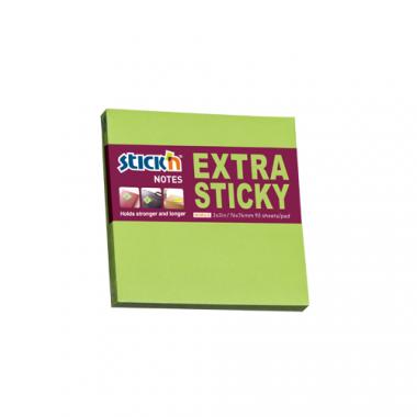 Stick'n öntapadó jegyzettömb Extra Sticky 76x76 mm, 90 lap - neon zöld
