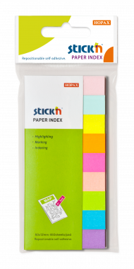 Stick'n oldaljelölő papír 50x12 mm, 9x50 lap - neon és pasztell színek