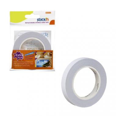 Stick'n ragasztószalag újrapozícionálható kétoldalú, 25 mmx12 m - fehér