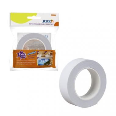 Stick'n ragasztószalag újrapozícionálható kétoldalú, 12 mmx12 m - fehér