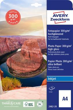 Avery prémium minőségű magasfényű fotópapír 300g - os A4