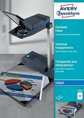 Avery írásvetitő fólia tintasugaras nyomtatóhoz , érzékelő csíkkal
