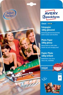 Avery klasszikus minőségű tintasugaras fényes fotópapír 180g - os A4