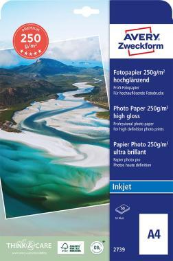 Avery prémium minőségű tintasugaras magasfényű fotópapír 250g - os A4