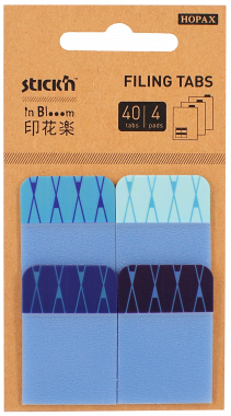Stick'n index jelölők műanyag - In Blooom, 38x25 mm, 4x10 lap - kék