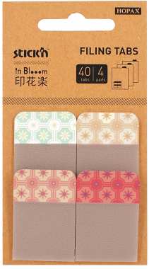 Stick'n index jelölők műanyag - In Blooom, 38x25 mm, 4x10 lap - pasztell virágok