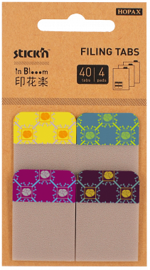 Stick'n index jelölők műanyag - In Blooom, 38x25 mm, 4x10 lap - színes virágok