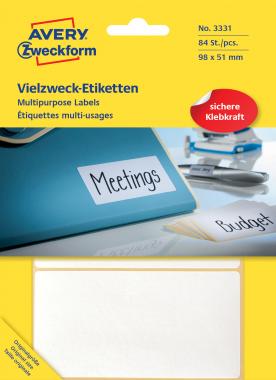 Avery univerzális kézzel írható címke 98 x 51 mm - fehér