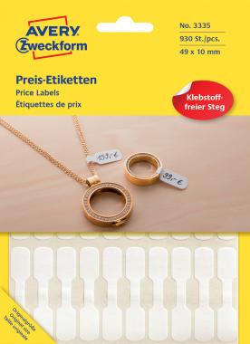 Avery kézzel írható árazó címke 49 x 10 mm - fehér
