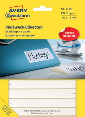 Avery univerzális kézzel írható címke 105 x 13 mm fehér - fehér