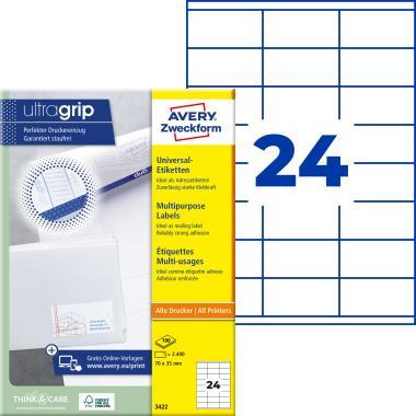Avery univerzális címke 70x35 mm - fehér 100 ív