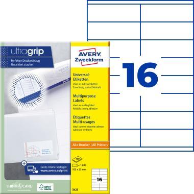Avery univerzális címke 105x35 mm - fehér 100 ív