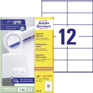 Avery univerzális címke 105 x 48 mm - fehér 200+20 ív