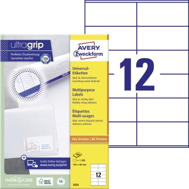 Avery univerzális címke 105 x 48 mm - fehér 100 ív