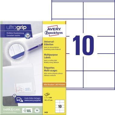 Avery univerzális címke 105 x 57 mm - fehér 100 ív