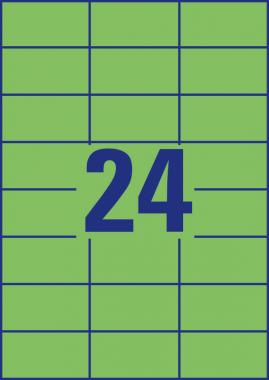 Avery univerzális címke - zöld 70 x 37 mm 100 ív