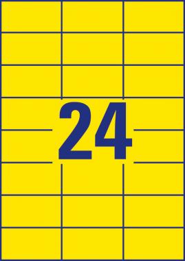 Avery univerzális címke - sárga 70 x 37 mm 100 ív