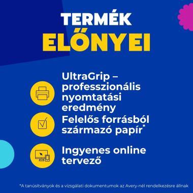Avery univerzális címke 70x37 mm - fehér 200+20 extra ív