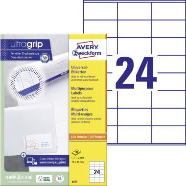 Avery univerzális címke 70 x 36 mm - fehér 100 ív
