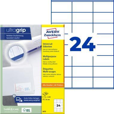 Avery univerzális címke 70x36 mm - fehér 100 ív