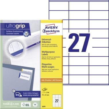 Avery univerzális címke 70 x 32 mm - fehér 100 ív
