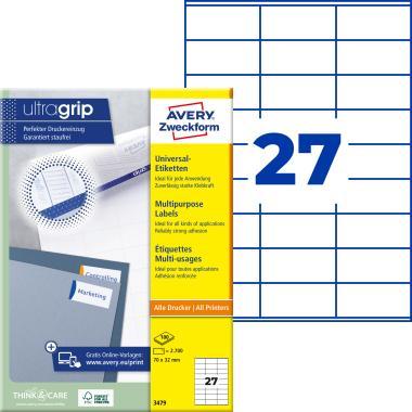 Avery univerzális címke 70x32 mm - fehér 100 ív