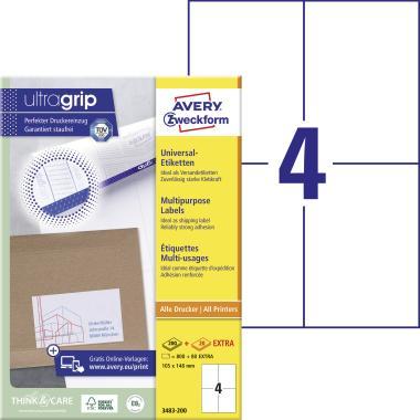 Avery univerzális címke 105 x 148 mm - fehér 200+20 ív