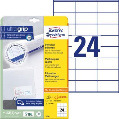 Avery univerzális címke 70 x 36 mm - fehér 25+5 ív