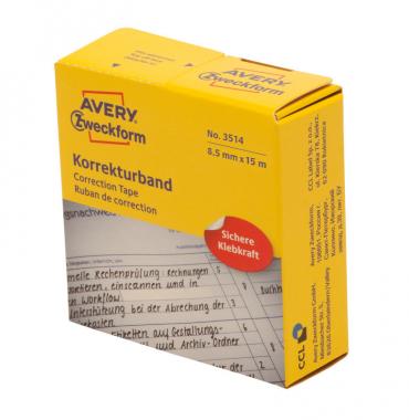 Avery fehér kézzel írható javító szalag 8,5 mm x 15 méter