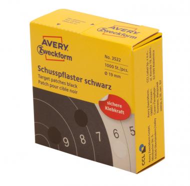 Avery fekete céltábla jelölőcímke 19 mm
