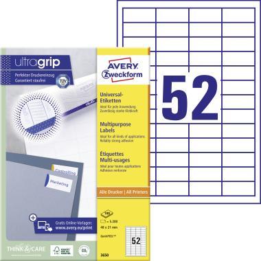 Avery univerzális címke 48 x 21 mm - fehér 100 ív