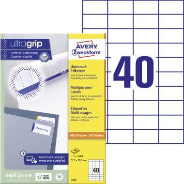 Avery univerzális címke 52,5 x 29,7 mm - fehér 100 ív
