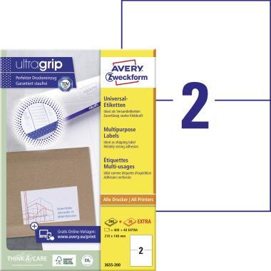 Avery univerzális címke 210 x 148 mm - fehér 200+20 ív