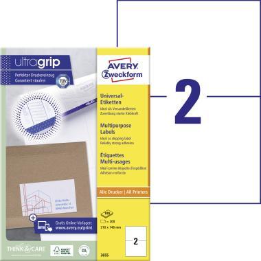 Avery univerzális címke 210 x 148 mm - fehér 100 ív