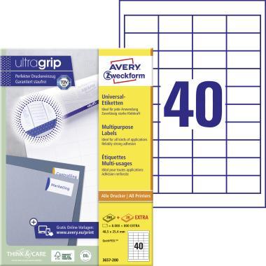 Avery univerzális címke 48,5 x 25,4 mm - fehér 200+20 ív